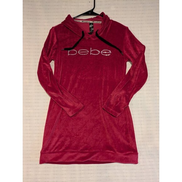 BEBE Ladies Rhinestone Hoodie Sleepwear - Small - Picture 1 of 9